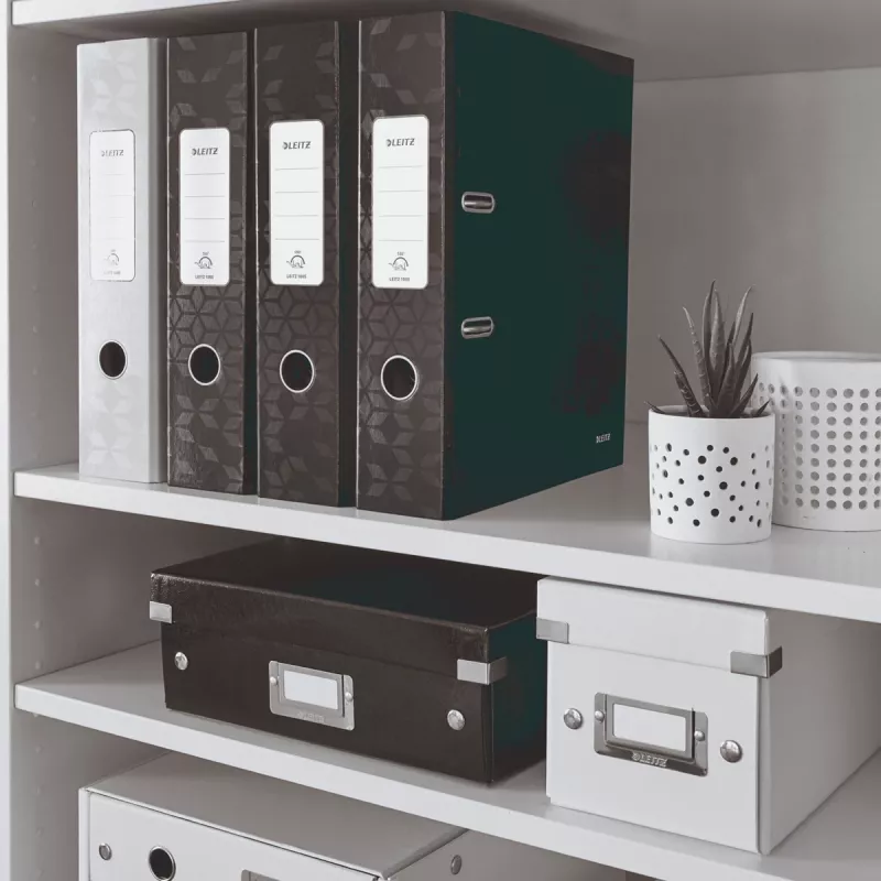 Leitz zakladač 180° WOW POB/laminovaný A4/80 mm, A4, kartón, čierna, 600 listov, 80 g/m², 8 cm