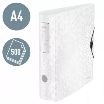 Leitz zakladač Active PP WOW A4/80 mm, A4, D-krúžok, na ukladanie, polyfoam, biela, 500 listov