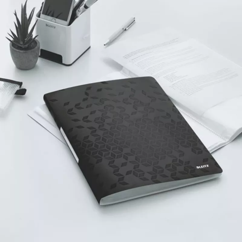 Leitz zakladač s prehľadovými obalmi WOW PP 20 obalov, čierna, polyvinylchlorid (PVC), 20 obalov, A4, 231 mm, 13 mm