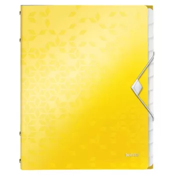 Leitz kniha s oddeľovačmi WOW PP 12-dielna, A4, polypropylén (PP), žltá, 200 listov, 80 g/m², 265 mm