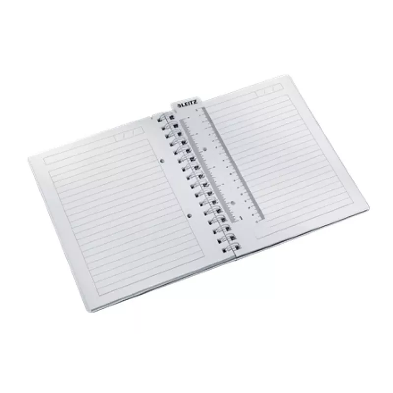Leitz WOW zápisník A5 linajkovaný, špirálová väzba s PP obalom, monochromatický, biela, A5, 80 listov, 80 g/m², linajkovaný papier