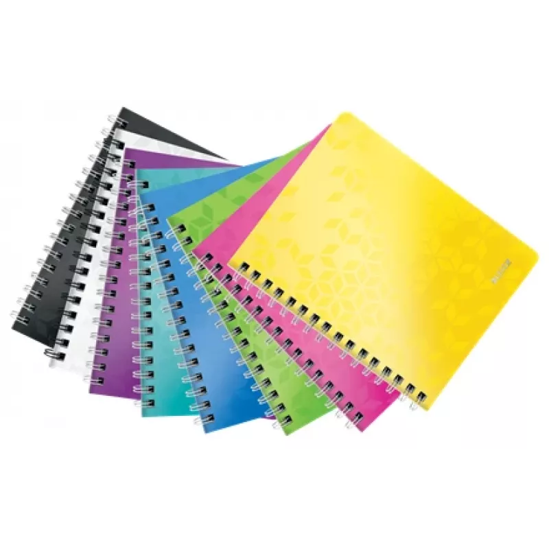 Leitz WOW zápisník A5 linajkovaný, špirálová väzba s PP obalom, monochromatický, biela, A5, 80 listov, 80 g/m², linajkovaný papier