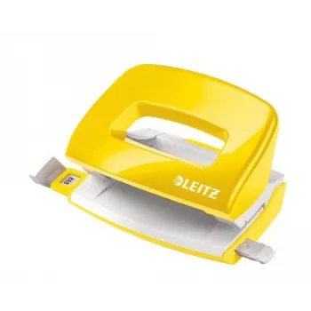 Leitz NeXXt dierovač WOW Mini 2-dierkový / 10 listov, 10 listov, žltá, plast, 8 cm, 5,5 mm, A4, A5, A6, Folio, US-Quart, 8 x 8 x 8 cm