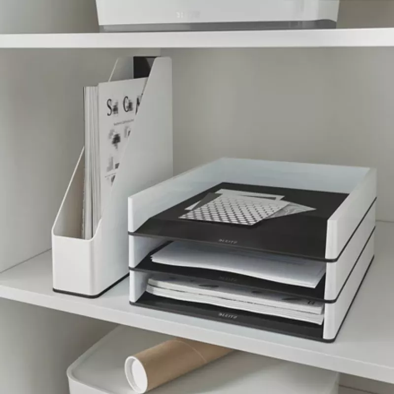Leitz podávač na listy WOW Dual Colour, plast, čierna, biela, A4, A4, 267 mm, 336 mm