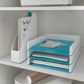 Leitz stojan na časopisy WOW Dual Colour, fialový, biely, plast, A4, 73 mm, 272 mm, 318 mm