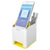 Leitz stojan na perá Sound Pen Holder WOW, biely, žltý, polystyrén, 90 mm, 101 mm, 100 mm, 140 g