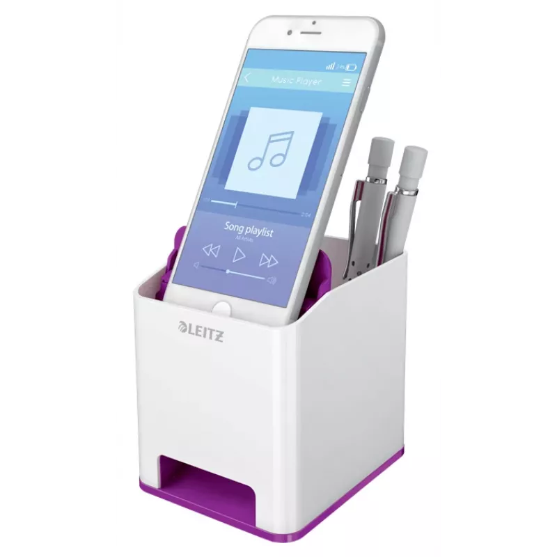 Leitz stojan na perá Sound Pen Holder WOW, fialový, polystyrén (PS), 90 mm, 101 mm, 100 mm, 140 g