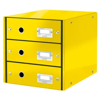 Leitz Click & Store WOW zásuvkový box (3 zásuvky), žltá, kartón, 2,21 kg, 1 kus
