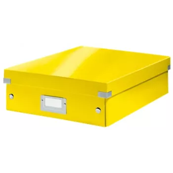 Leitz Click & Store WOW stredný organizér box, úložný box, žltá, obdĺžnikový, kartón, monochromatický, interiér