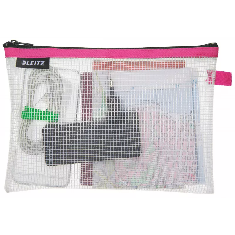 Leitz cestovná taška vodotesná WOW Medium, unisex, taška na doplnky, stredná, zips, vodotesná, ružová