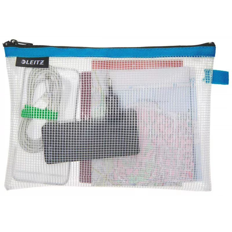 Leitz cestovná taška vodeodolná WOW Medium, unisex, taška na doplnky, stredná, zips, vodeodolná, modrá