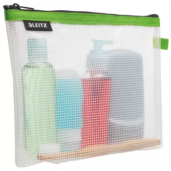 Leitz cestovná kozmetická taška vodotesná WOW, unisex, taška na doplnky, univerzálna veľkosť, zips, vodotesná, zelená