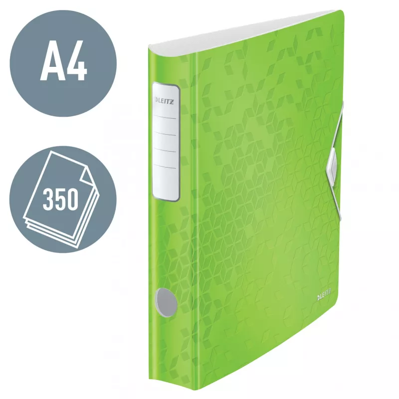 Leitz Hebelordner Active PP WOW A4/65 mm, A4, D-krúžok, ukladanie, Polyfoam, zelená, 350 listov