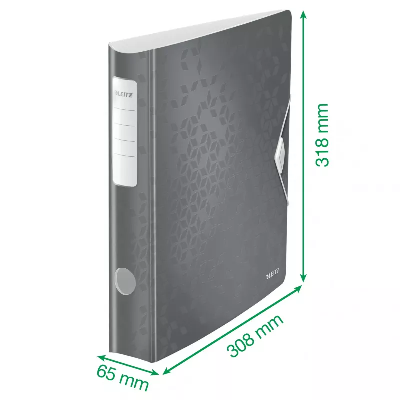 Leitz Hebelordner Active PP WOW A4/65 mm, A4, D-krúžok, ukladanie, Polyfoam, zelená, 350 listov