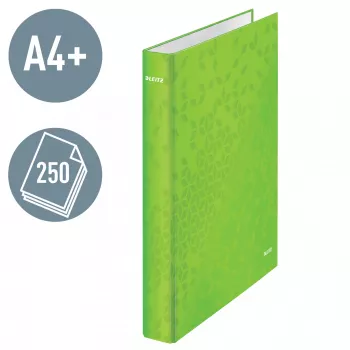 Leitz Ringbinder WOW Laminierter A4+ 2DR/25mm, A4+, D-krúžok, kartón, zelená, 250 listov, 80 g/m²