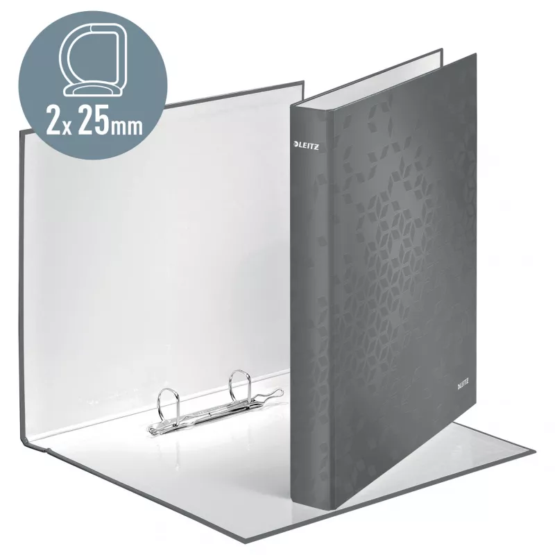 Leitz Ringbinder WOW Laminierter A4+ 2DR/25mm, A4+, D-krúžok, kartón, zelená, 250 listov, 80 g/m²