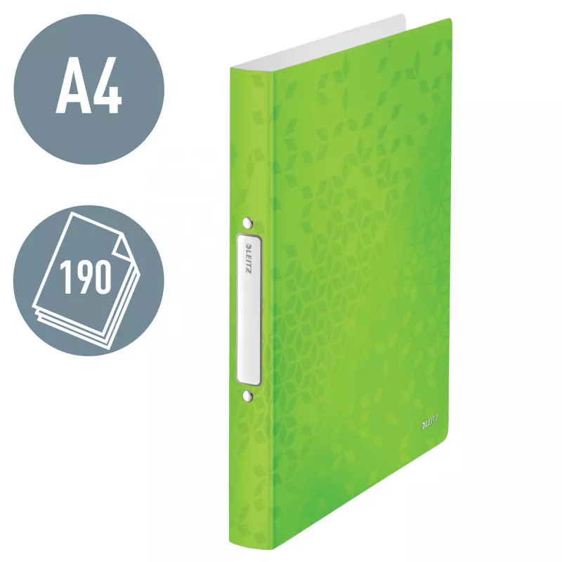 Leitz Ringbinder WOW PP A4 2RR/25mm, A4, okrúhly krúžok, polypropylén (PP), zelená, 190 listov, 80 g/m²