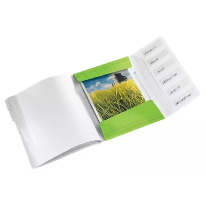 Leitz Divider Book WOW PP 6 Tabs, klasický zakladač, A4, polypropylén (PP), zelená, lesklá, 200 listov