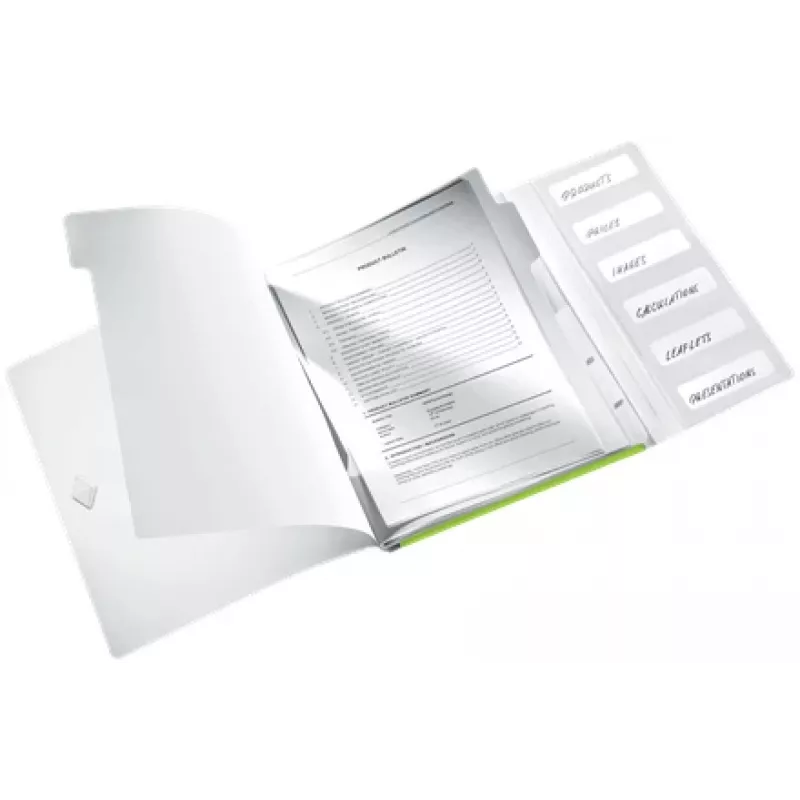 Leitz Divider Book WOW PP 6 Tabs, klasický zakladač, A4, polypropylén (PP), zelená, lesklá, 200 listov