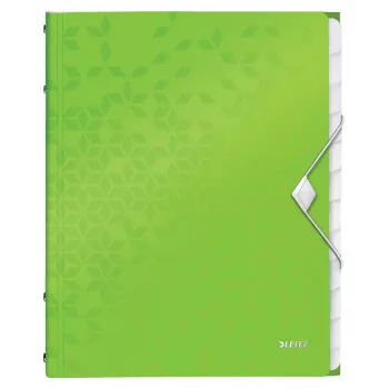 Leitz WOW PP Trennblätter-Buch, 12 priehradiek, A4, polypropylén (PP), zelená, 200 listov, 80 g/m², 265 mm