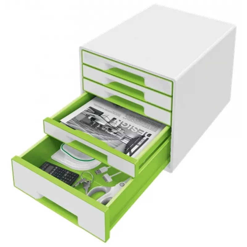 Leitz WOW Cube 5-zásuvková skriňa, 5 zásuviek, plast, 270 mm, 287 mm, 363 mm, 3,59 kg
