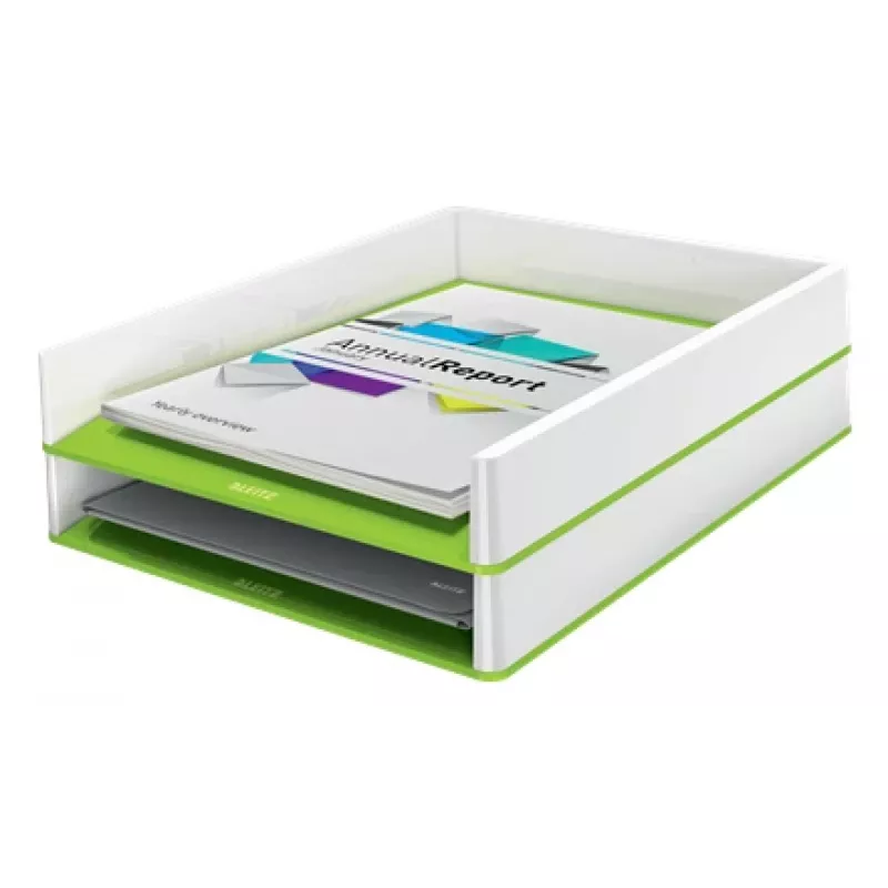 Leitz Briefablage WOW Zweifarbig, plast, zelená, biela, A4, A4, 267 mm, 336 mm