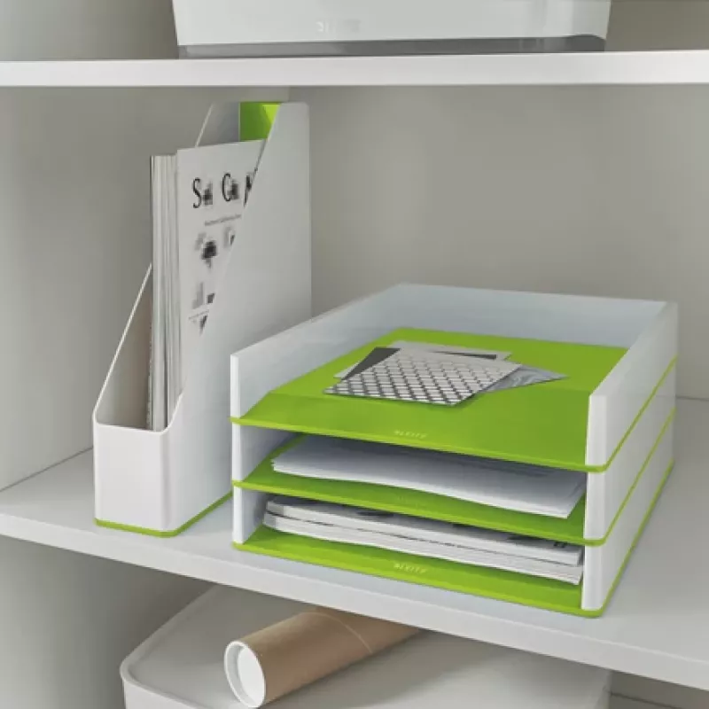 Leitz Zeitschriftensammler WOW Dual Colour, zelená, biela, plast, A4, 73 mm, 318 mm, 272 mm