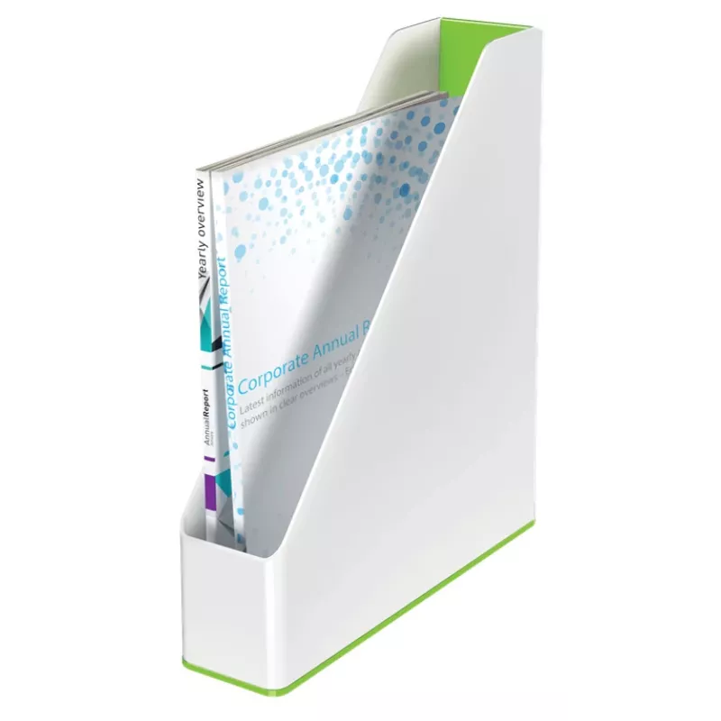 Leitz Zeitschriftensammler WOW Dual Colour, zelená, biela, plast, A4, 73 mm, 318 mm, 272 mm