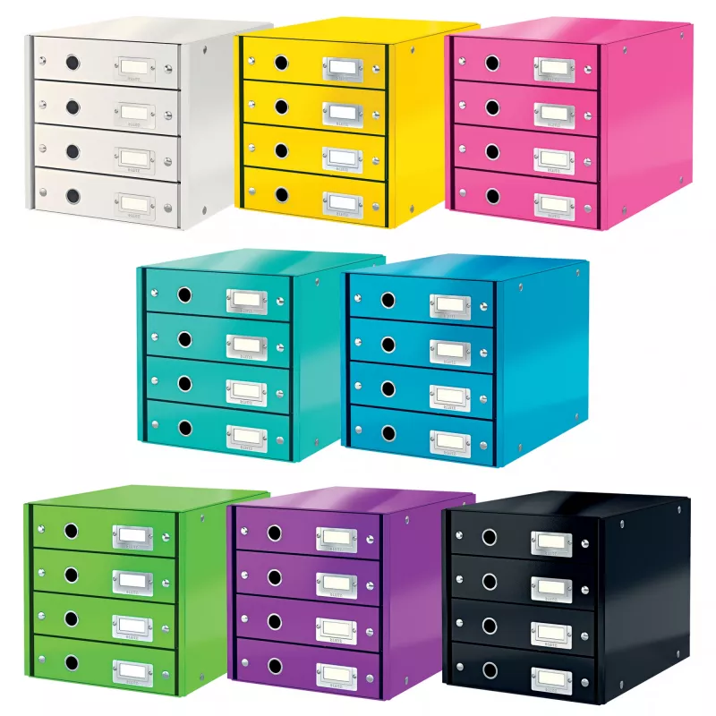 Leitz Click & Store WOW skriňa so zásuvkami (4 zásuvky), zelená, kartón, 286 mm, 356 mm, 282 mm