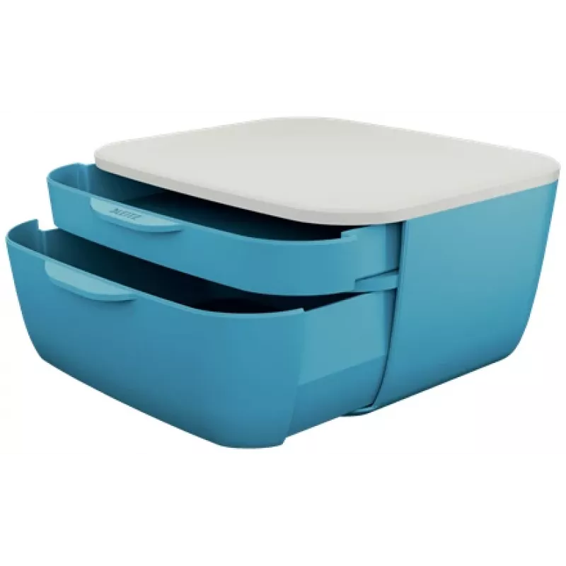 Leitz Cosy skriňa so zásuvkami, 2 zásuvky, polystyrén (PS), modrá, biela, 1 kus, 251 mm, 143 mm
