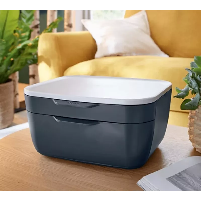Leitz Cosy zásuvkový box 53570089, 2 zásuvky, sivá/svetlosivá, A4