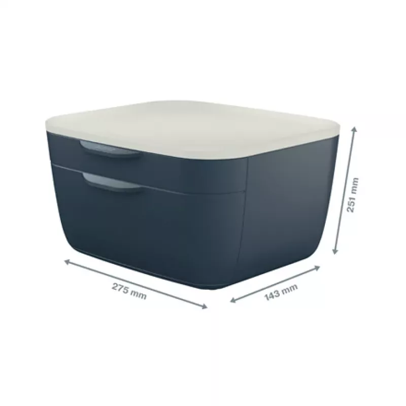 Leitz Cosy zásuvkový box 53570089, 2 zásuvky, sivá/svetlosivá, A4