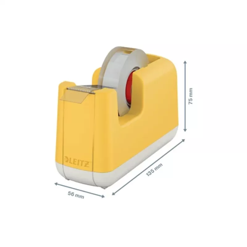 Leitz Cosy Tischabroller, 1,9 cm, 33 m, akrylonitril-butadién-styrén (ABS), žltá, 75 mm, 56 mm