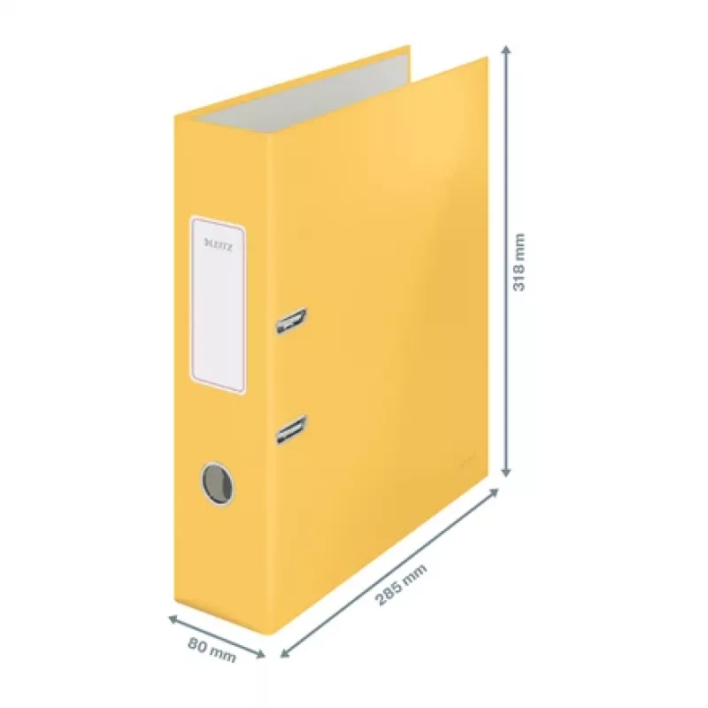 Leitz 180° Cosy Hebelordner Soft Touch 80 mm, A4, kartón, žltá, textúrovaný povrch, 600 listov, 80 g/m²