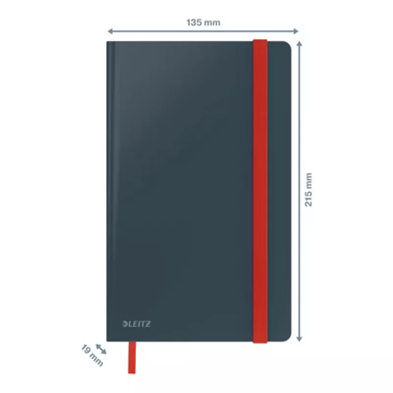 Leitz Cosy zápisník Soft Touch štvorčekovaný s tvrdým obalom, monochromatický, čierna, A5, 80 listov, matný, 100 g/m²