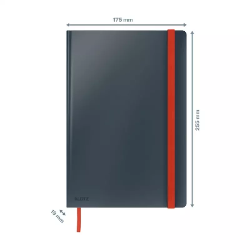 Leitz Cosy zápisník Soft Touch štvorčekovaný s tvrdým obalom, monochromatický, čierna, B5, 80 listov, matný, 100 g/m²