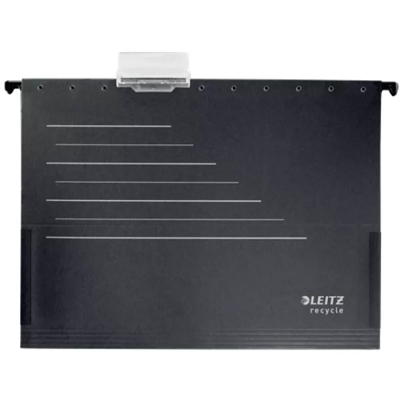 Leitz Alpha® Recycle kartónová závesná taška, A4, čierna, kartón, 80 g/m², 150 listov, 348 mm