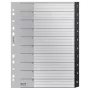 Leitz Recycle index, PP, extra široký, číselný register, polypropylén (PP), čierna, biela, na výšku, A4 Maxi, 160 g/m²