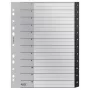 Leitz Recycle index, PP, extra široký, číselný register, polypropylén (PP), čierna, biela, na výšku, A4 Maxi, 160 g/m²
