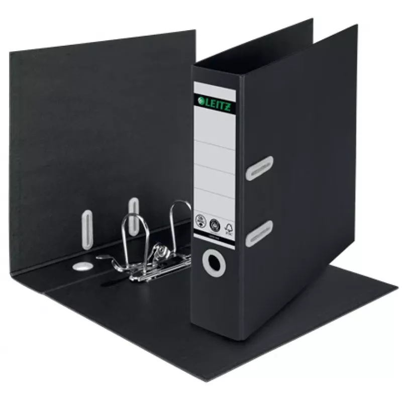 Leitz 180° Recycle zakladač, A4, kartón, čierna, 600 listov, 80 g/m², 320 mm