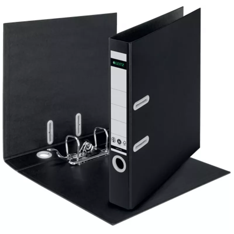 Leitz 180° Recycle pákový zakladač, A4, kartón, čierna, 350 listov, 80 g/m², 320 mm