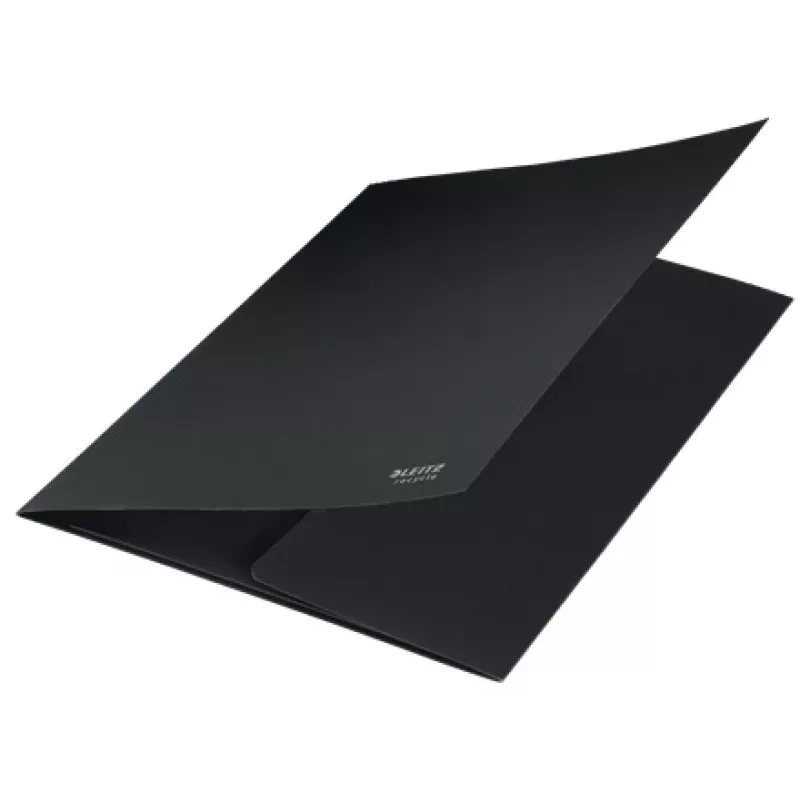 Leitz Recycle Card 3-Flap Folder, klasický zakladač, A4, kartón, čierna, matná, 250 listov