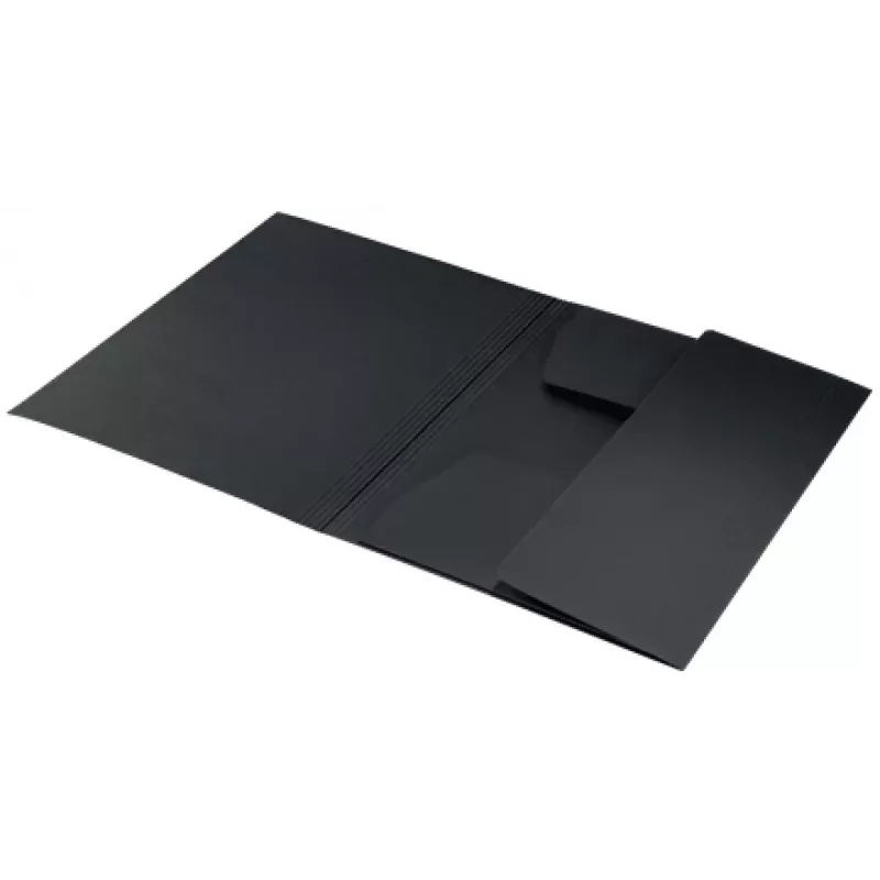 Leitz Recycle Card 3-Flap Folder, klasický zakladač, A4, kartón, čierna, matná, 250 listov