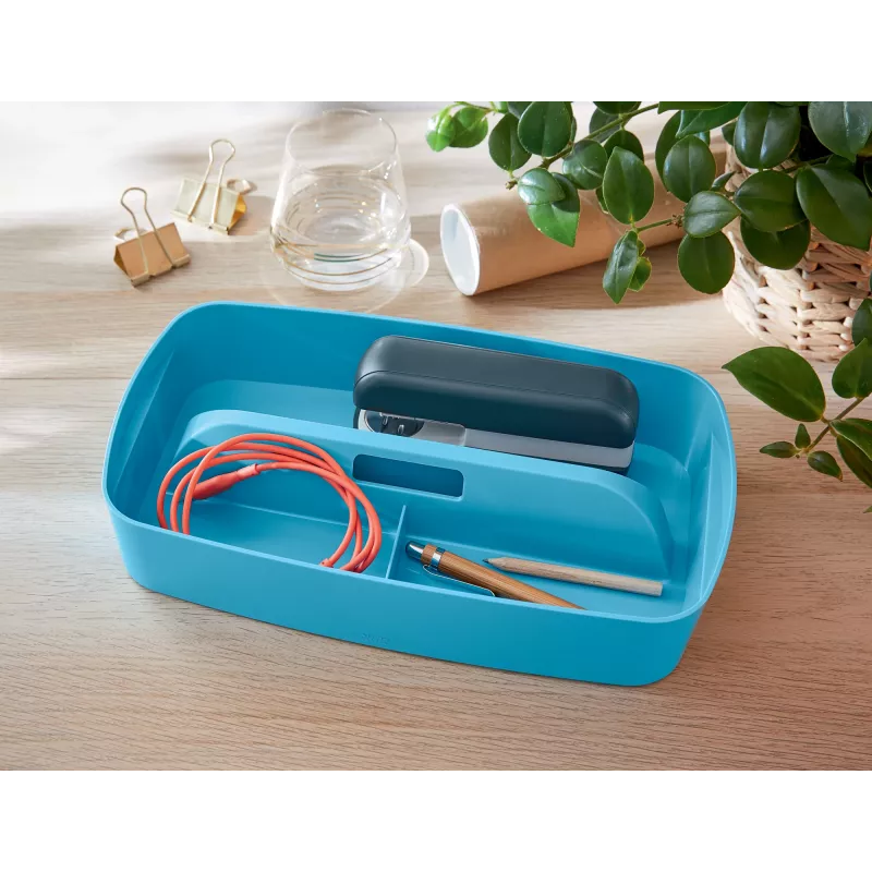 Leitz MyBox Cosy organizačná miska s rukoväťou, malá, úložná, modrá, plast, 307 mm, 181 mm, 56 mm, 300 g