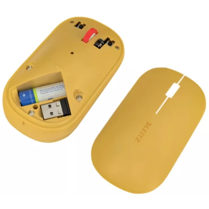 Leitz Cosy bezdrôtová myš, obojručná, RF Wireless + Bluetooth, 4000 DPI, oranžová