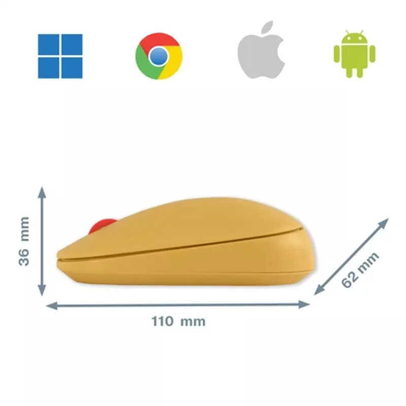 Leitz Cosy bezdrôtová myš, obojručná, RF Wireless + Bluetooth, 4000 DPI, oranžová