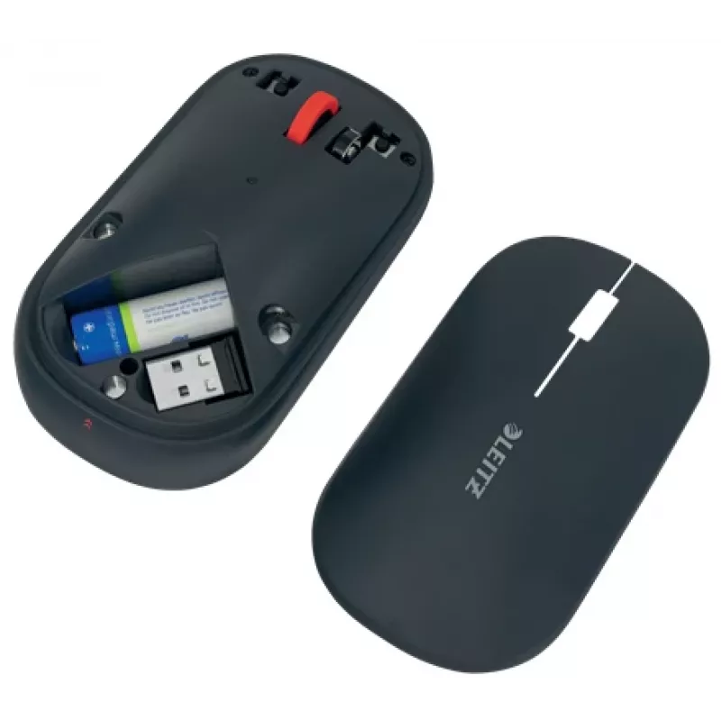 Leitz Cosy bezdrôtová myš, obojručná, RF Wireless + Bluetooth, 4000 DPI, sivá