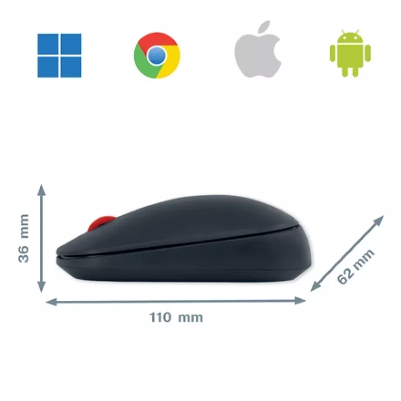 Leitz Cosy bezdrôtová myš, obojručná, RF Wireless + Bluetooth, 4000 DPI, sivá