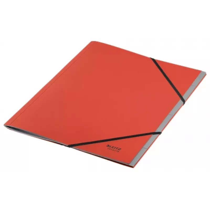 Leitz Recycle kartónový deliaci blok, blok na podpisy, A4, kartón, červená, 430 g/m², gumička