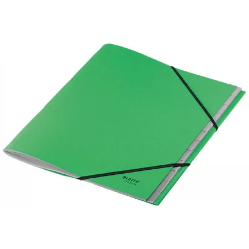 Leitz Recycle kartónový registrový blok, klasický šanón, A4, kartón, zelená, 430 g/m², gumička